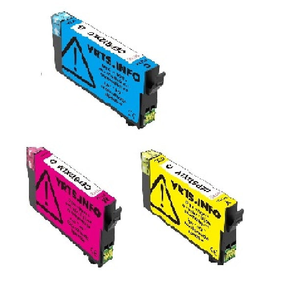 Compatible avec les cartouches d'encre compatibles Epson T812XL C/M/Y PREMIUM - Rendement élevé - Combo de 3 cartouches couleur