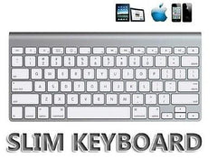 Multimedia Slim Wireless Bluetooth 2.4GHz Keyboard for iPad 2, 3, Android, PC and Laptop - White