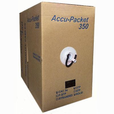 500 ft. Black Solid CAT5e (350MHz) Network Cable - FT4-CMG, Ethernet Cables (RJ-45, 8P8C), TechCraft - TiGuyCo Plus