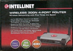 Intellinet Wireless 300N 4-Port Router - 300Mbps, MIMO, QoS, 4-Port 10/100 Mbps LAN Switch - 524490