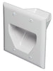 2-Gang Recessed Low Voltage Cable Pass Through Wall Plate - White, Wallplates, Data Comm - TiGuyCo Plus