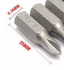 1/4" Tri-Wing Screwdriver Bits Set - TW1, TW2, TW3, TW4 Bits (4 Bits - 1 Each Size) - 25mm x 6.35mm - Alloy Steel -