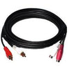 25 ft. - 2-RCA Plug M/F Extension Stereo Audio Cable - Black, Audio Cables & Interconnects, TechCraft - TiGuyCo Plus