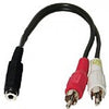 4in. TechCraft 3.5mm Female to 2RCA Male Audio Y-Splitter Cable, Audio Cables & Adapters, TechCraft - TiGuyCo Plus