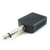 Adaptateur de prise jack audio stéréo 6,35 mm (1/4") Convertisseur répartiteur en Y double jack stéréo mono mâle vers femelle 6,35 mm (1/4") - Noir