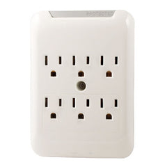 6 Outlet Slim Surge Protector Wall Tap with Telephone and RJ-45 Protection - 540 Joules