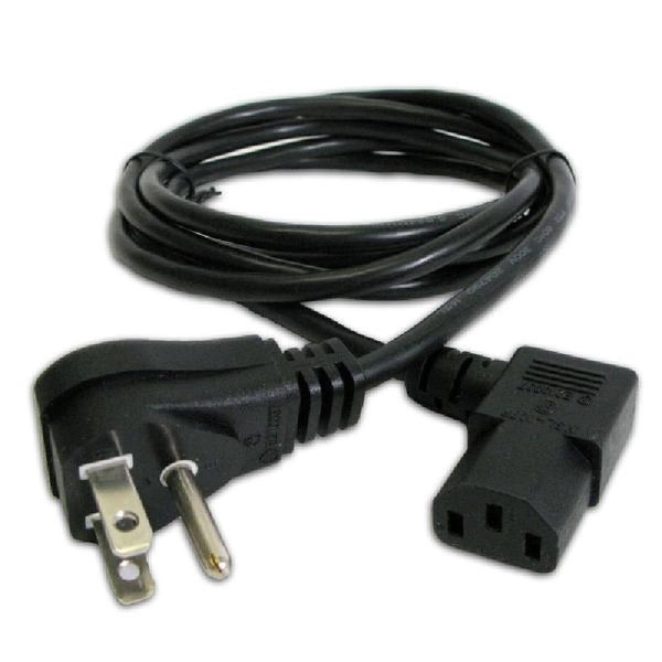 6 ft. Grounded Power Cord - 10A - 125V - 18Ga - Right Angle Plug on Both Ends - Black, Power Cables & Connectors, TechCraft - TiGuyCo Plus