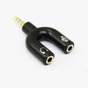 BlueDiamond 3.5mm Audio + Mic Headset Splitter - Black