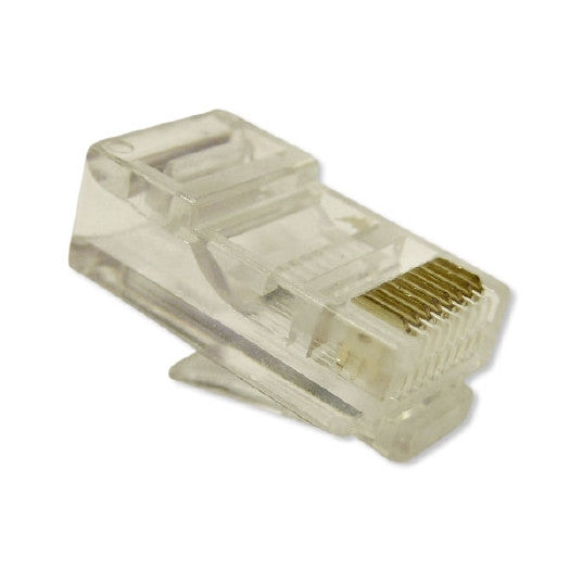 BlueDiamond RJ45 Round 50-Micron Stranded Plug - 8P8C - Clear - 10pk, Ethernet Cables (RJ-45, 8P8C), BlueDiamond - TiGuyCo Plus