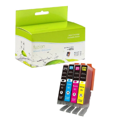 Compatible with Canon CLI-271XL BK/C/M/Y HY Inkjet Cartridges Set - 4 Cartridge Pack - fuzion™ Premium Compatible Inkjet Cartridges