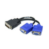 DMS-59 Male to Dual VGA (15-Pin) Female Video Cable - M/2F - Black/Blue