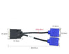 DMS-59 Male to Dual VGA (15-Pin) Female Video Cable - M/2F - Black/Blue