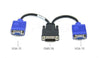 DMS-59 Male to Dual VGA (15-Pin) Female Video Cable - M/2F - Black/Blue