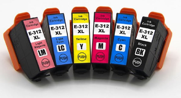 Compatible avec Epson T312XL BK-CMY-LC-LM - Pack Combo de Cartouches d'Encre Neuves PREMIUM - 6 Cartouches