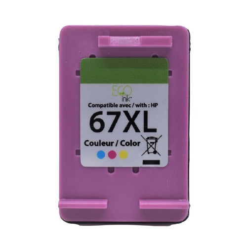 Compatible with HP 67XL (3YM58AN) Color Rem. EcoInk Ink Cartridge - 200 Copies