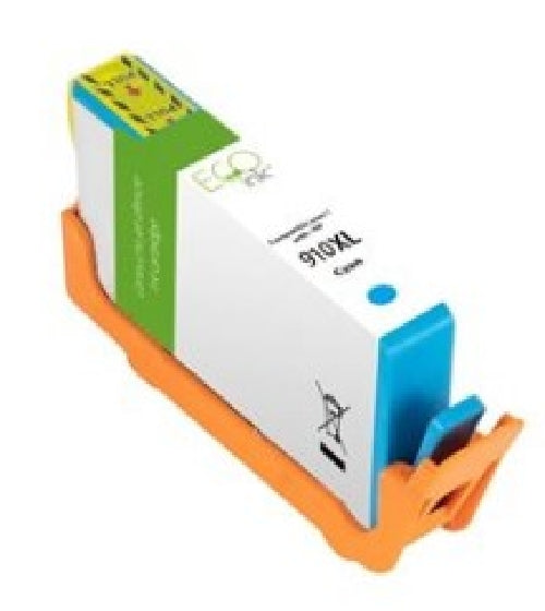 Compatible with HP 910XL (3YL62AN) Cyan ECOink Rem. Ink Cartridge - 825 Pages Yield