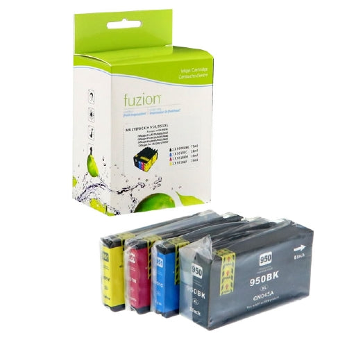 Compatible avec HP 950XLSET - Cartouche à jet d'encre XL C/K/M/Y - Boîte de 4 cartouches - Cartouches à jet d'encre compatibles fuzion™ Premium