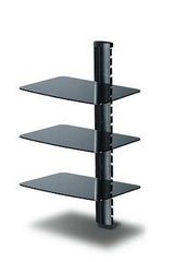 TC - 3-Shelves DVD Stand with Black Color Glass