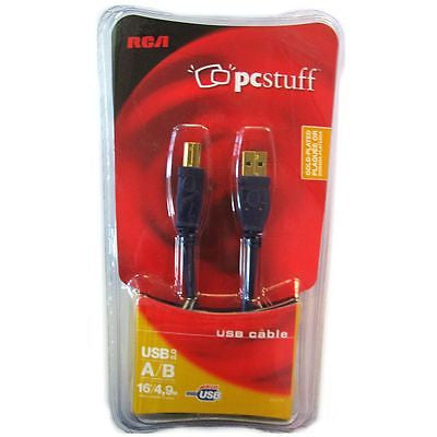 RCA 12' USB 2.0 Cable - A to B, USB Cables, Hubs & Adapters, RCA - TiGuyCo Plus