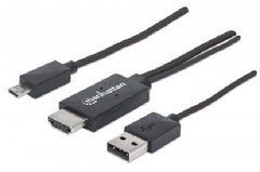 Manhattan MHL HDTV Cable - Micro-USB 11-pin to HDMI, with USB type-A Power