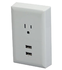 RCA 2-USB Ports Wall Plate Charger - Converts Any Outlet Into 2 USB Outlets - White -WP2UWR
