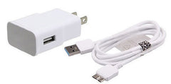 Samsung AC Traval Charger 2A - MicroUSB 3.0 Data Cable for Samsung Galaxy S5, Note III, 3, N9000, N9005 - White