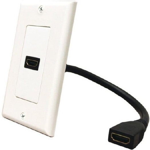 !  A  ! Single HDMI 1.4 Wallplate with Extension Flex - High Speed with Ethernet - White, Wallplates, TechCraft - TiGuyCo Plus