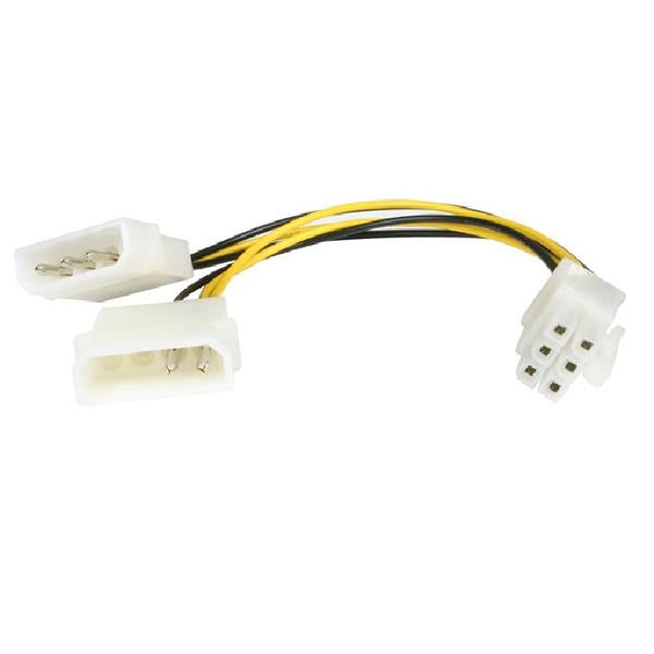 StarTech 6in LP4 to 6 Pin PCI Express Video Card Power Cable Adapter, Cables & Adapters, StarTech - TiGuyCo Plus