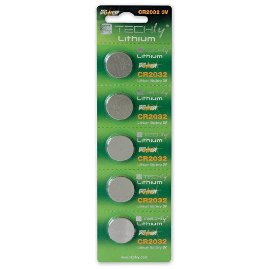TECHly 3V Lithium Button Batteries - CR2032 - 5-Pack, Batteries, TECHly - TiGuyCo Plus