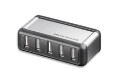 TECHly 7 Port USB 2.0 High Speed Hub - Silver-Black