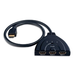 TECHly 3 Port HDMI Bidirectional Switch - Black