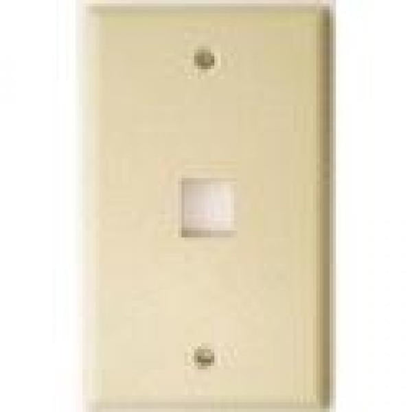 TechCraft Single Keystone Jack Flush Wallplate - Ivory, Wallplates, TechCraft - TiGuyCo Plus