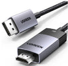 2M UGREEN DisplayPort Male to HDMI Male Cable - 8K - Black
