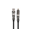 3.3 ft. - 4-in-1 USB + Type-C to Type-C + Lightning Silicone Charging Cable