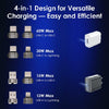 3.3 ft. - 4-in-1 USB + Type-C to Type-C + Lightning Silicone Charging Cable