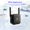 300Mbps Wi-Fi Repeater Signal Amplifier with Ethernet Port 2.4GHz for Home and Outdoor - One WPS Button Connection with Repeater and AP Mode - Black