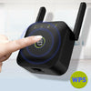300Mbps Wi-Fi Repeater Signal Amplifier with Ethernet Port 2.4GHz for Home and Outdoor - One WPS Button Connection with Repeater and AP Mode - Black