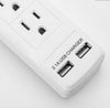 6-Outlet Surge Protector Power Strip with 2 USB Ports, 2m (6.56ft) - 900J - White