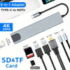 8-in1 USB Hub - USB 3.1 Type-C/USB-C with HDMI, Lan, Card Reader, USB and Type C Ports - Grey