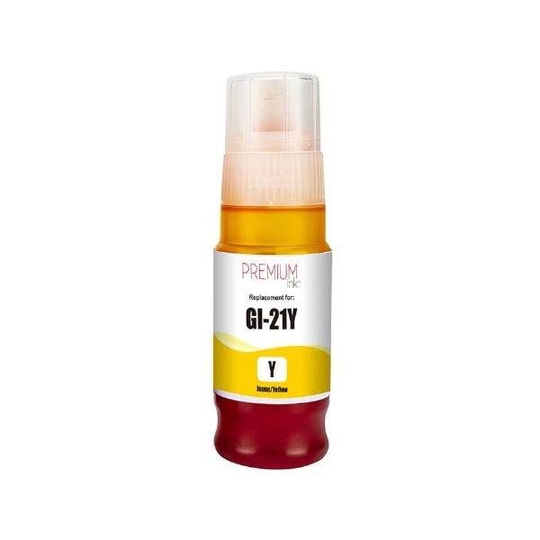 Compatible with Canon GI-21 (4539C001) Yellow Pigment Compatible Premium Ink - 70ml Bottle
