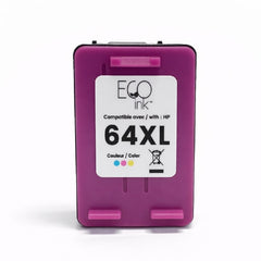 ECOink - NON-OEM HP No. 64XL (N9J91AN) Color Remanufactured Ink Cartridge