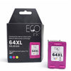 ECOink - NON-OEM HP No. 64XL (N9J91AN) Color Remanufactured Ink Cartridge
