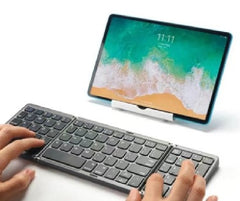 Portable Mini Folding Bluetooth Keyboard - Wireless Keyborad with Numeric Keypad for iOS, Android and Windows Systems - Black