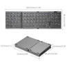Mini clavier Bluetooth pliable portable - Clavier sans fil avec pavé numérique pour systèmes iOS, Android et Windows - Noir