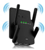 WiFi Extender Booster - 1200Mbps -WiFi Range Extender -Wireless Signal Booster with External 4 x 2dBi Dual-Band Antennas - WiFi Booster Dual Band 2.4GHz & 5.8GHz - Internet Booster Up to 3000sq. ft. - (Black)