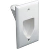 1-Gang Recessed Low Voltage Cable Pass Through Wall Plate - White, Wallplates, TechCraft - TiGuyCo Plus