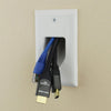 1-Gang Recessed Low Voltage Cable Pass Through Wall Plate - White, Wallplates, TechCraft - TiGuyCo Plus