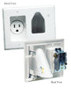 1-Gang Recessed Low Voltage Cable Plate with Recessed Power - White, Wallplates, Data Comm - TiGuyCo Plus