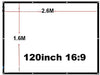 120 in. - 16:9 - Portable Canvas Fabric Projection Screen - Foldable - White with Black Contour - Viewing Area = 2656mm x 1494mm ( 104.5in x 58.8in), Projection Screens & Material, Various - TiGuyCo Plus
