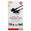 12ft. GE Pro Optical Audio Cable with Mini Toslink Adapters Included - Black